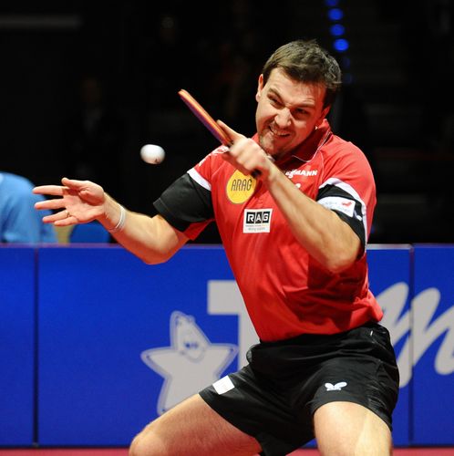 Auch Timo Boll kann ganz schön böse gucken, wenn er will (©Roscher)