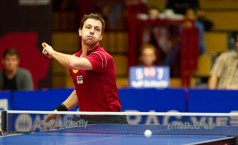 Im entscheidenden vierten Einzel lagen die Düsseldorfer Hoffnungen auf Timo Boll... (©Fabig)