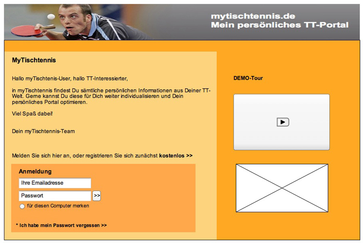 Und so sah eine Demo-Version der Startseite aus... (©myTT)