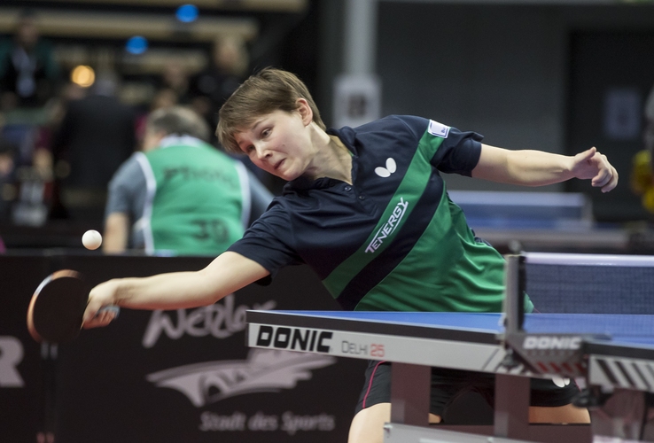 Auch Nina Mittelham hat ihre Medaille bereits sicher. Sie spielt morgen im Halbfinale gegen Kristin Lang. (©Steinbrenner)