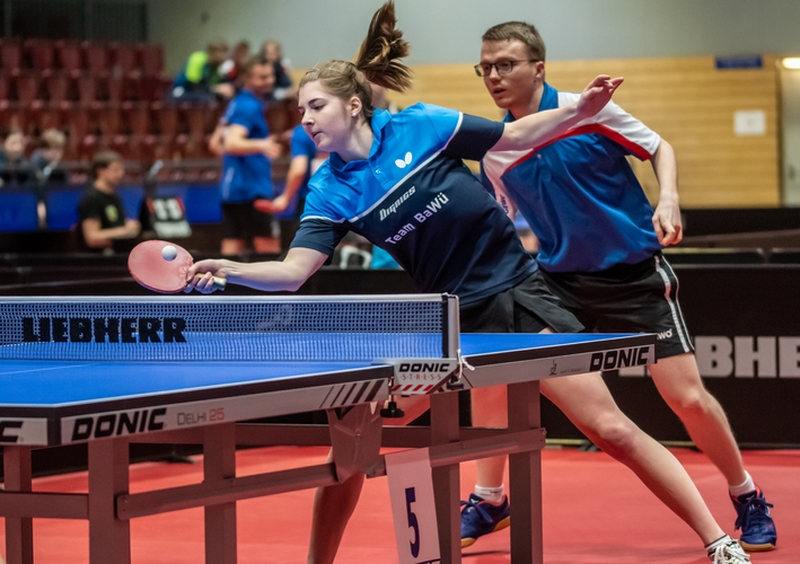 Im Mixed-Doppel spielten sich Vivien Scholz und Frederik Spreckelsen ins Halbfinale. (©Gohlke)