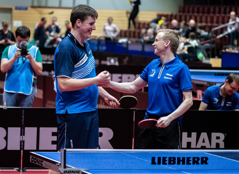 Im Herren-Doppel-Viertelfinale hatten danach Erik Bottroff und Alexander Flemming Grund zur Freude. (©Gohlke) 