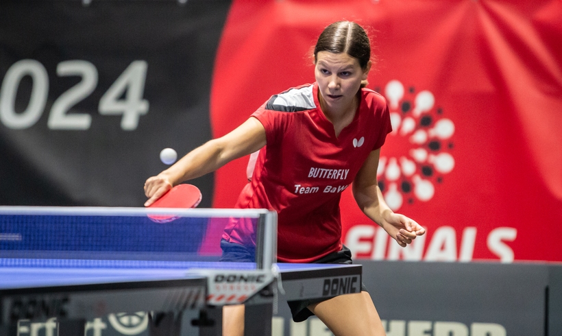 Im Einzel wurde in Erfurt erstmals seit 2019 wieder eine Einzel-Vorrunde gespielt. Lea Lachenmayer war eine der Gruppensiegerinnen, die sich für das Achtelfinale qualifizierten (©Gohlke)