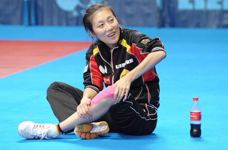 Gut gelaunt ging Han Ying in das deutsch-russische Halbfinale (©Stosik)