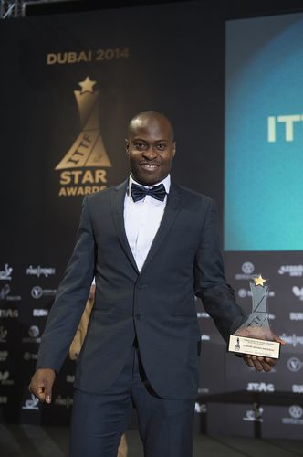 Der Nigerianer wurde zum männlichen TT-Star gewählt und machte den besten Punkt des Jahres (©ITTF)