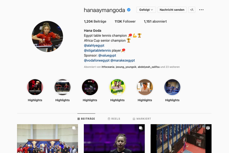 Wir nähern uns den Top 10. Ägyptens Ausnahmetalent Hana Goda hat sogar mehr als 100.000 Follower. (©Instagram)