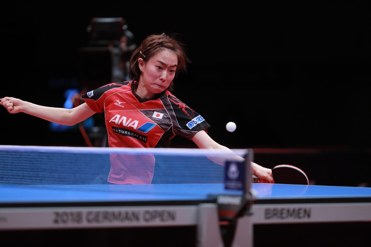 ...das fand auch Kasumi Ishikawa. Im letzten Jahr war die Japanerin in Düsseldorf mit Maharu Yoshimura Mixed-Weltmeisterin geworden. (©ITTF)