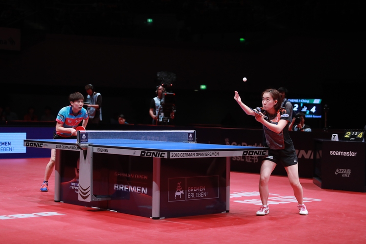 Beendet waren die Halbfinals zu diesem Zeitpunkt noch nicht, bei den Damen musste noch die zweite Finalistin ermittelt werden. (©ITTF) 