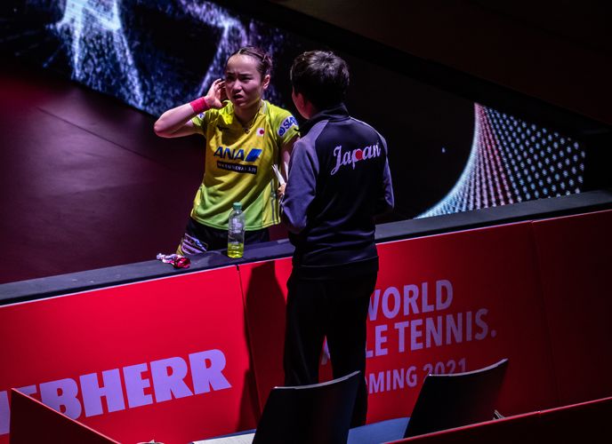 Denn das Match gegen Mima Ito war gleichzeitig das letzte für Feng Tianwei. Doch auch die Japanerin hatte am Ende nicht viel zu lachen. Sie verlor das zweite Endspiel innerhalb von zwei Wochen. (©Gohlke)