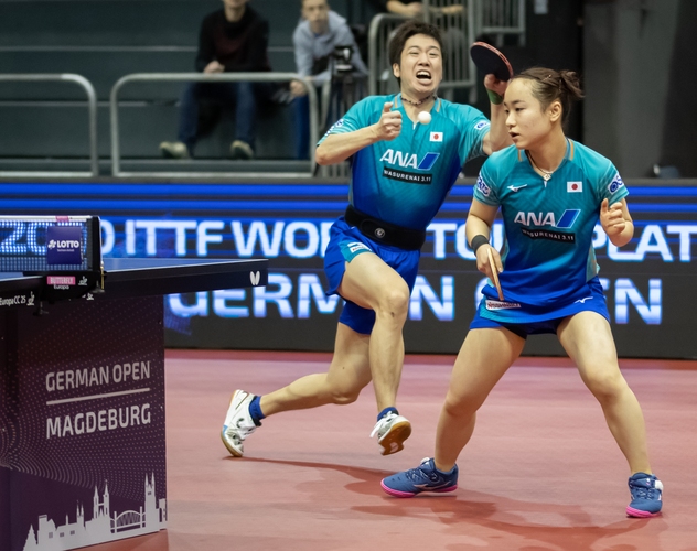 Auch Jun Mizutani und Mima Ito haben einen Startplatz für Tokio ergattert. Sie sind bei den German Open noch im Rennen. (©Gohlke)