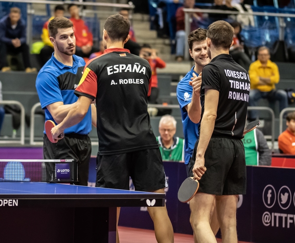 Der Pole und der Belgier dürfen sich als nächstes an einem anderen deutschen Duo versuchen. Patrick Franziska und Dimitrij Ovtcharov zogen als einziges DTTB-Herrendoppel ins Viertelfinale ein. (©Gohlke)