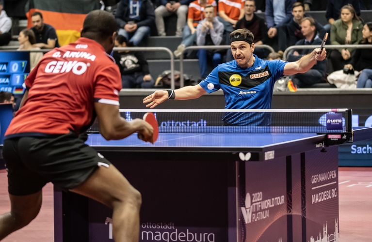 Da hatte Timo Boll mit Quadri Aruna mehr Mühe. (©Gohlke)