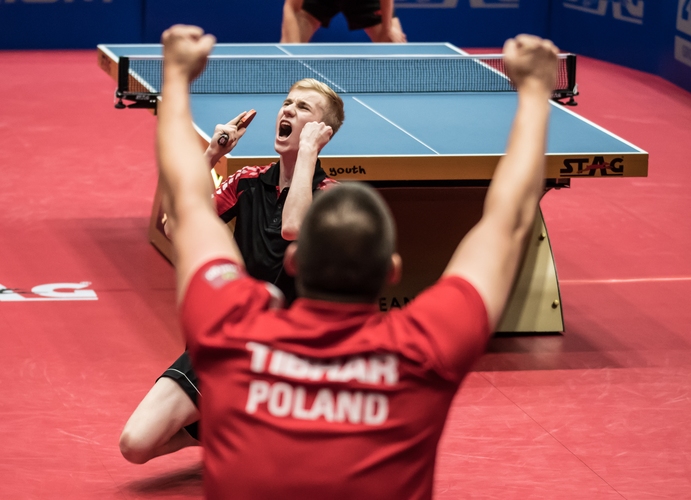 Der Pole Maciej Kubik ist 16 Jahre alt und ziemlich fleißig. Für zehn Einheiten schafft er es wöchentlich in die Halle. Er spielt seit seinem fünften Lebensjahr Tischtennis. (©Gohlke)