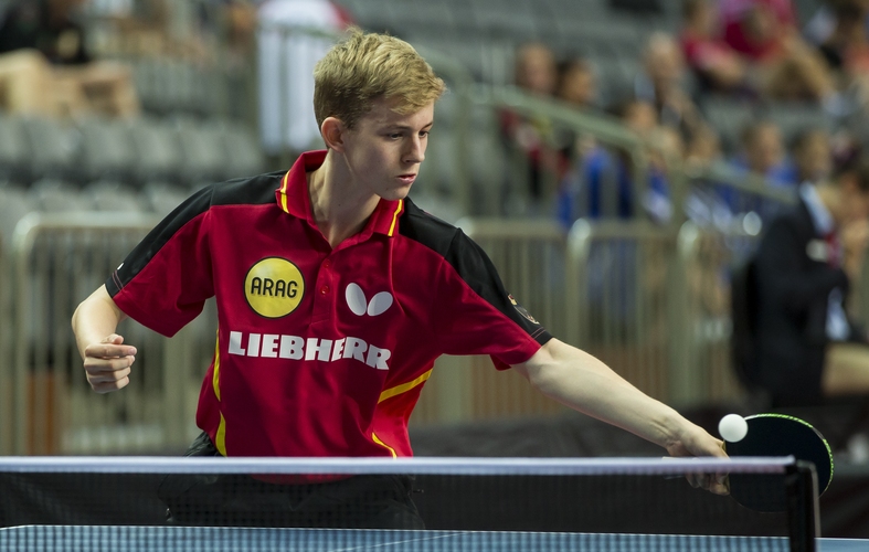 Nach einem souveränen 3:0-Sieg von Tobias Hippler konnte die Nummer drei des Teams, Cedric Meissner, mit einer komfortablen 2:0-Führung im Rücken an den Tisch gehen (©Steinbrenner)