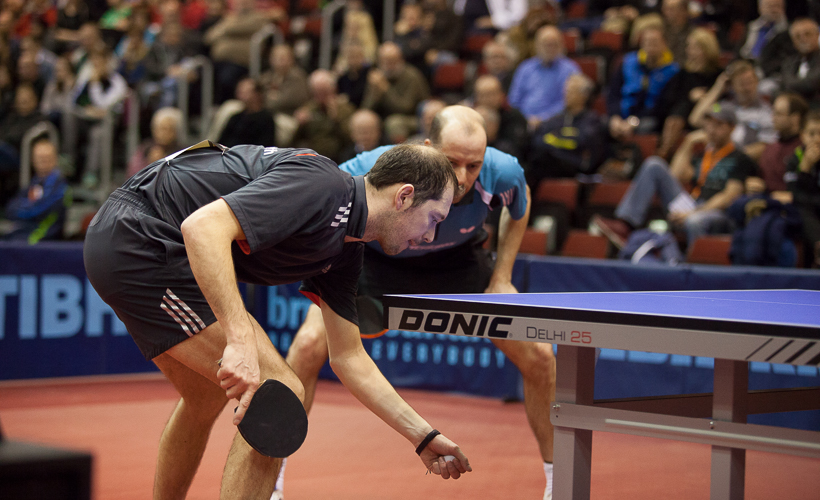 …so wie bei Zoltan Fejer-Konnerth und Lars Hielscher beim Doppel der Ex-Nationalspieler.(@Fabig)