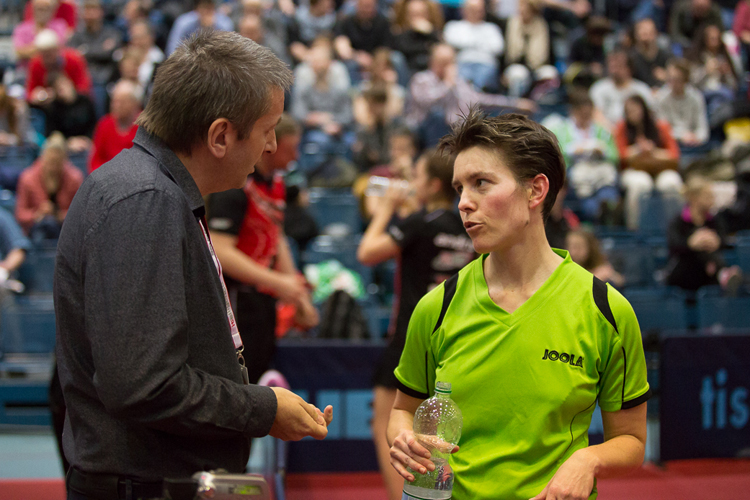 ...Tanja Krämer, im Viertelfinale Siegerin über Kathrin Mühlbach. (©Fabig)