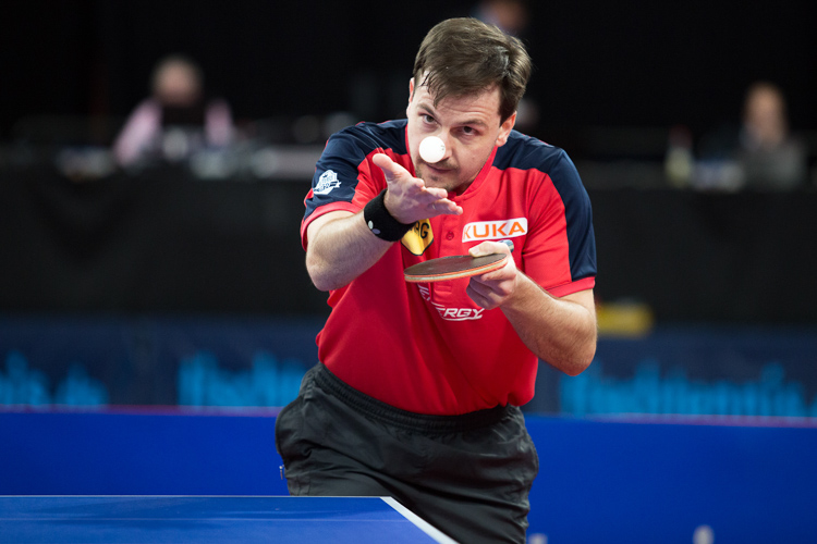 Timo Boll hat sowieso schon ein gutes Händchen gegen Abwehr (©Fabig)