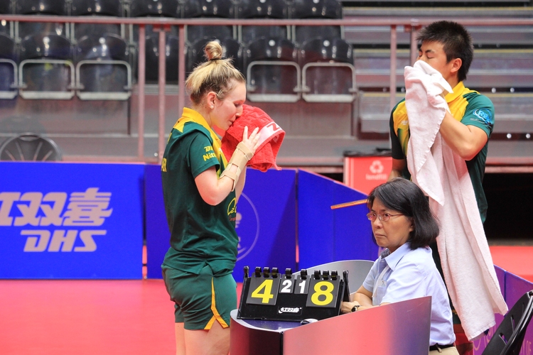 Die Australier Melissa Tapper und Hu Heming qualifizierten sich im ozeanischen Ausscheidungswettbewerb für Tokio (©ITTF)