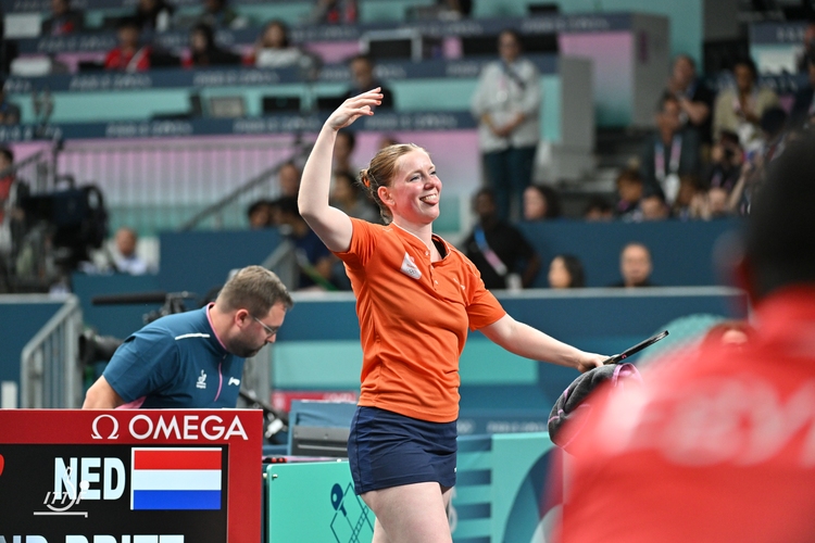 Auch Britt Eerland hatte eine längere (Baby-)Pause eingelegt. Die Mutter einer Tochter meisterte das Comeback und schied wie Jha in der Runde der besten 16 gegen die spätere Olympiasiegerin aus (©ITTF)