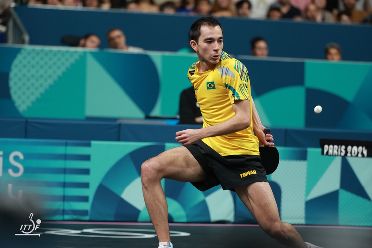 Genau wie Hugo Calderano, der Truls Moregardh den Vortritt ins Finale geben musste und am Ende leer ausging (©ITTF)