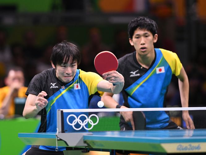...gegen Koki Niwa und Yoshimura das Nachsehen (1:3). (©Flickr/ITTFWorld)