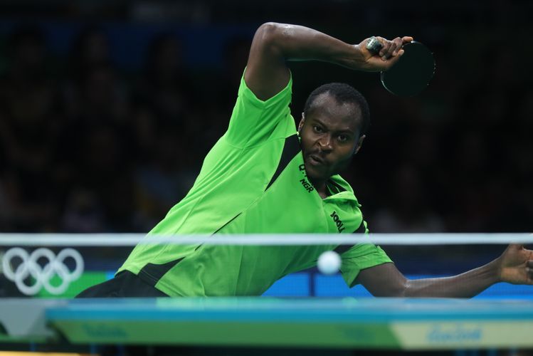 Der Afrika-Meister Quadri Aruna spielte gegen den 35-jährigen Deutschen über weite Strecken am Limit... (©Flickr/ITTFWorld)