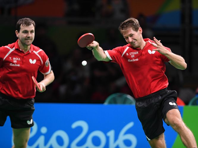 Nach drei Niederlagen im Doppel im bisherigen Turnierverlauf wollten es Timo Boll und Bastian Steger... (©Flickr/ITTFWorld)