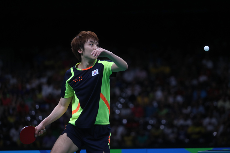 ...Jeong Youngsik ran. Nach 1:2-Satzrückstand kämpfte sich Steger gegen den Südkoreaner in den fünften Durchgang und hatte dort insgesamt drei Matchbälle... (©Flickr/ITTFWorld)