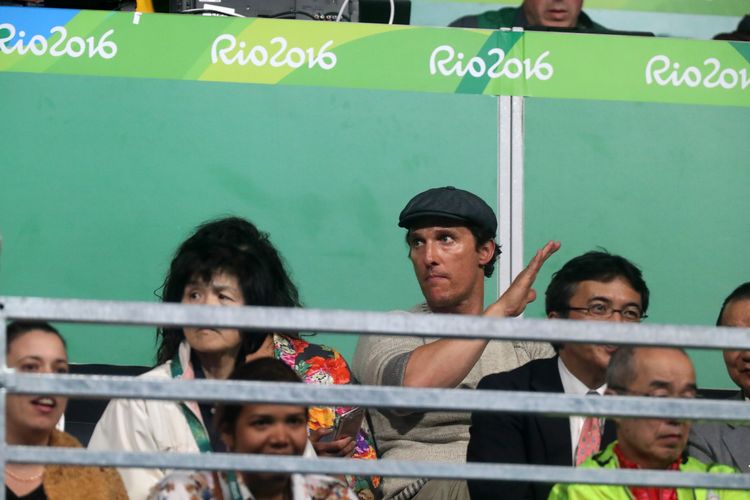 ...auch der US-Schauspieler Matthew McConaughey hatte sich unter den Zuschauern eingefunden. (©Flickr/ITTFWorld)