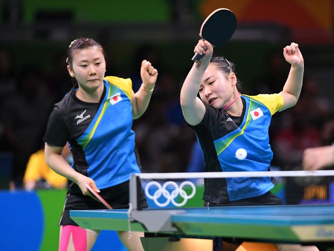 Ebenfalls im fünften Satz entschieden wurde das anschließende Doppel. Einen 1:2-Rückstand gegen Ai Fukuhara und Mima Ito... (©Flickr/ITTFWorld)