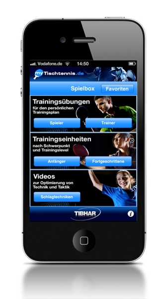 TT-Training-App: Lassen Sie sich einzelne Trainingsübungen anzeigen oder eine komplette Einheit zusammenstellen. Schauen Sie sich die Technnik-Videos mit den Stars Vladimir Samsonov und Tiago Apolonia an.