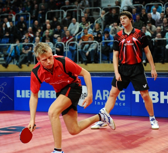 Verloren: Philipp Floritz (SV Plüderhausen) und Patrick Franziska (TG Hanau) (© Roscher)