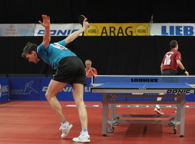 Die größte Überraschung wartete aber im Herrenfinale, wo Timo Boll Steffen Mengel gegenüberstand (©Roscher)