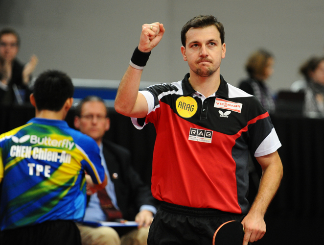 Auch Chen Chien-An war für Timo Boll keine Hürde. Der Europameister zog ins Viertelfinale ein (©Roscher)