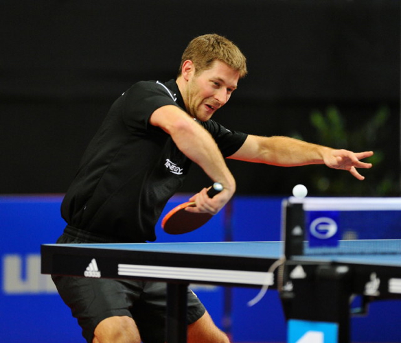 Bastian Steger zog im Spiel gegen eben diesen Daniel Gorak ins Achtelfinale ein (©Roscher)