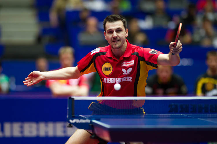 Timo Boll muss als Erster an den Tisch. Sein Gegner heißt Zhang Jike (©Thomas)