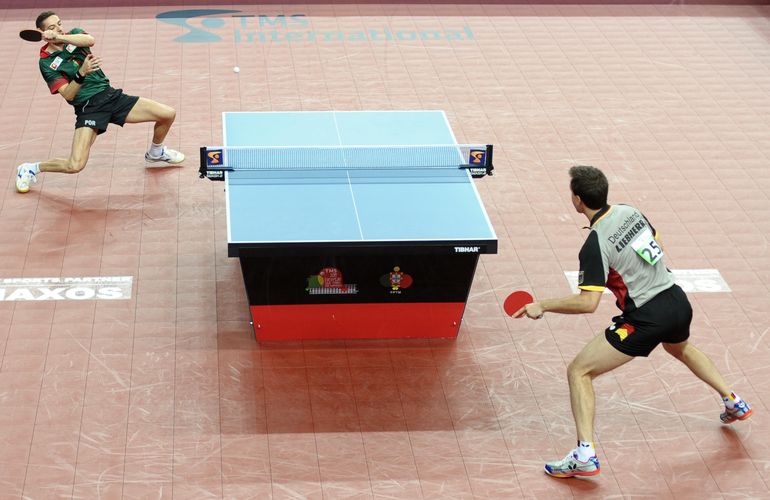 Timo Boll brachte das Spiel gegen Marcos Freitas in fünf Sätzen nach Hause. (©Stosik)