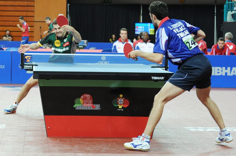 Auch die deutschen Herren erledigten ihre Aufgabe mit Bravour. Timo Boll brachte das DTTB-Trio… (©Stosik)