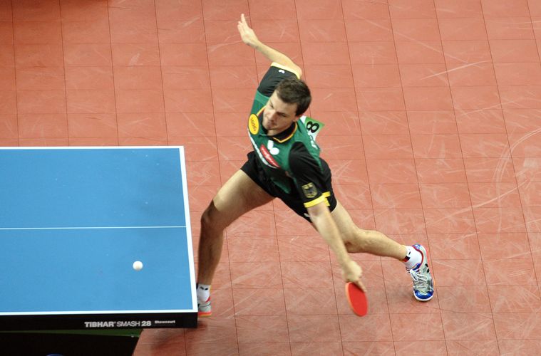 Timo Boll trat ein weiteres Mal an Position eins an und kam im zweiten Einzel gegen Tan Ruiwu zum Einsatz (©Stosik)