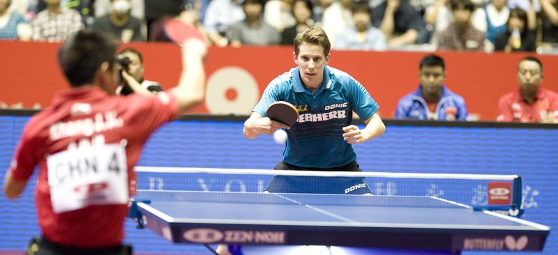 ...und Zhang Jike antrat. Der Grand Slam-Sieger hatte gegen Robert Gardos...(©Stosik)