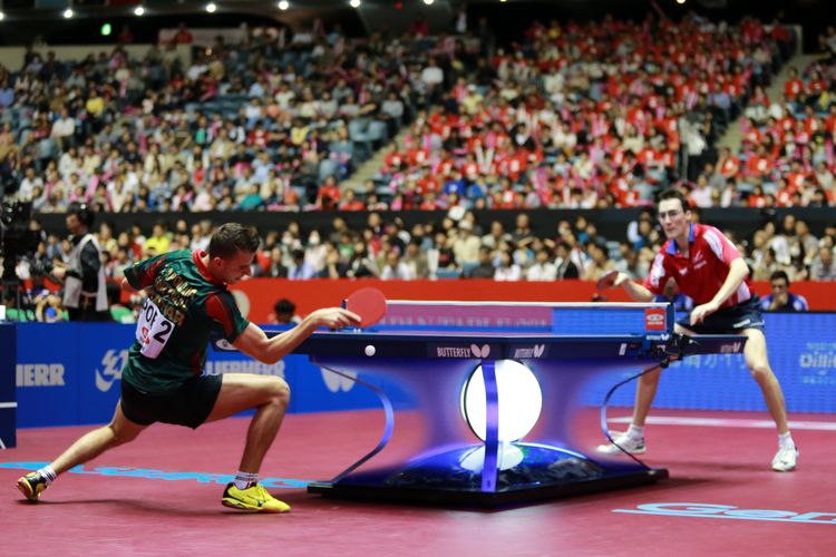 Tiago Apolonia konnte ein 0:2 gegen Adrien Mattenet noch drehen (©ITTF/Rémy Gros)