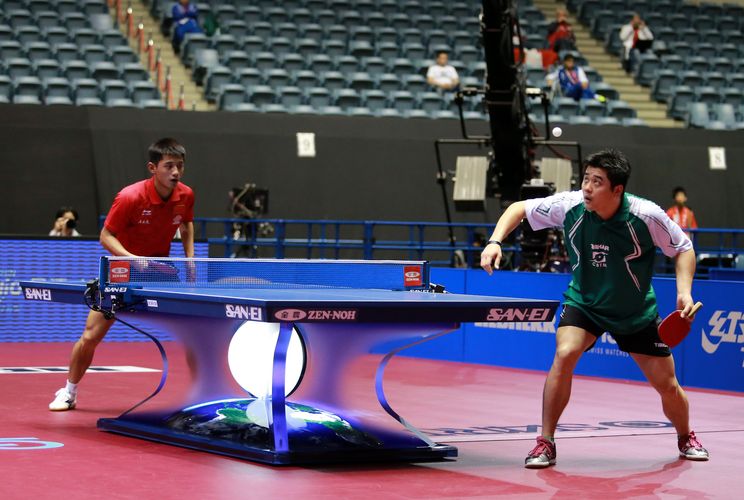 ...und Grand Slam-Sieger Zhang Jike gewann gegen Brasilien mit 3:0 (©ITTF/Rémy Gros)