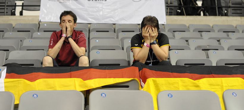 Insgesamt war es das schlechteste Ergebnis einer Herren-Mannschaft des DTTB bei einer WM seit 1985. Auch die deutschen Fans waren nicht begeistert... (©Stosik)