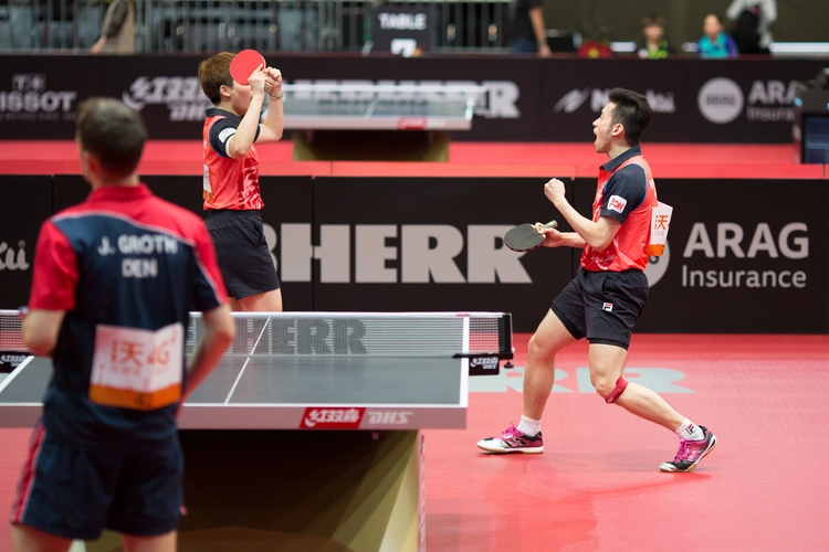 Das Aus für die andere Kombination mit chinesischer Beteiligung: Jonathan Groth und Feng Yalan schieden gegen das Hongkong-Duo Wong Chun Ting und Doo Hoi Kem aus. (©Fabig)