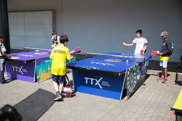 So konnte man sich einmal mit der neuen Tischtennisvariante TTX vertraut machen (©Fabig)