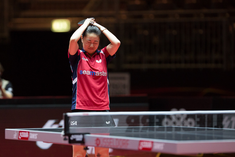 Autsch, Chance verpasst, Lily Zhang! Dennoch kann sie mit dem Erreichen der Runde der besten 32 sehr zufrieden sein (©Fabig)