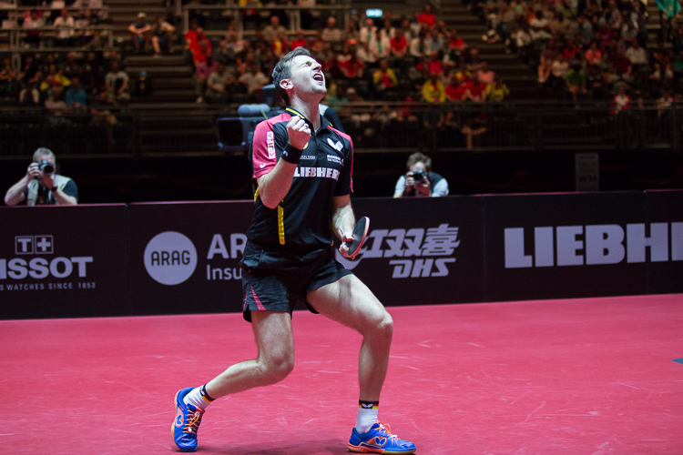 Mit Timo Boll, dem besten Deutschen in Düsseldorf, freute sich das ganze Publikum (©Fabig)