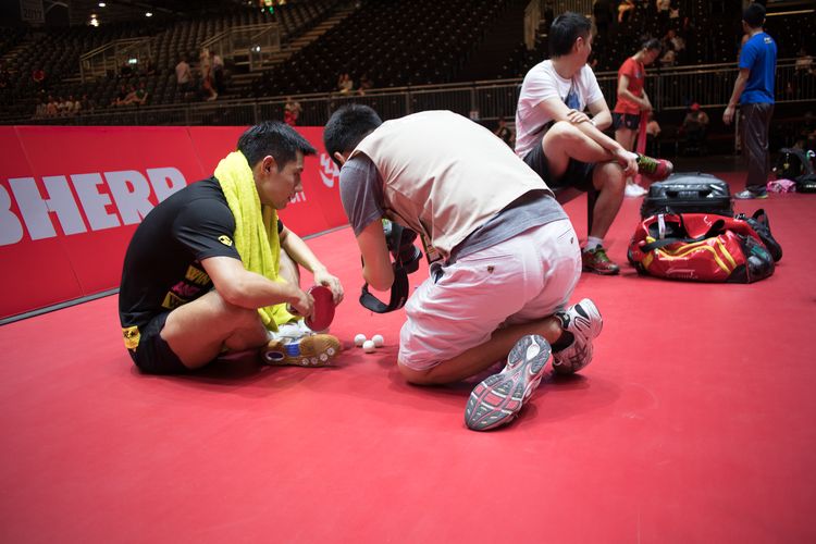 Auch Zhang Jike war später in Aktion zu sehen. (©Fabig)