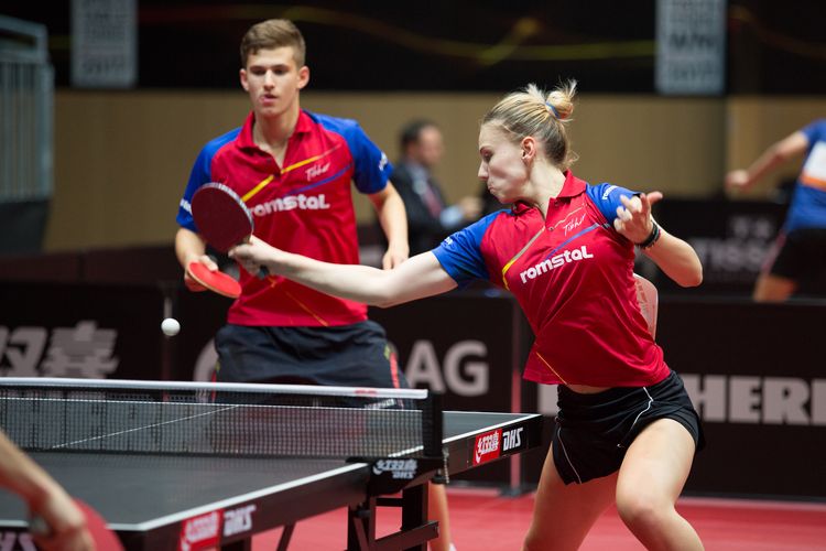  ....genau wie das junge rumänische Duo, bestehend aus Mädchen-Europameisterin Adina Diaconu und dem ehemaligen U21-Europameister Cristian Pletea. (©Fabig)