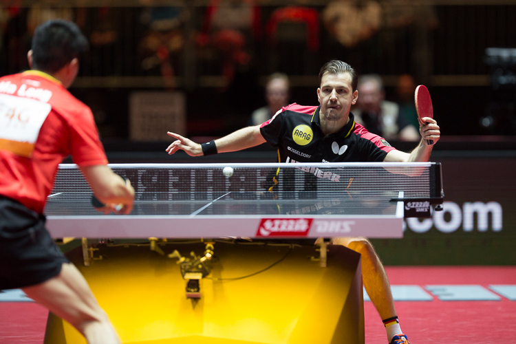 Hat er sich das bei Timo Boll abgeguckt? (©Fabig)